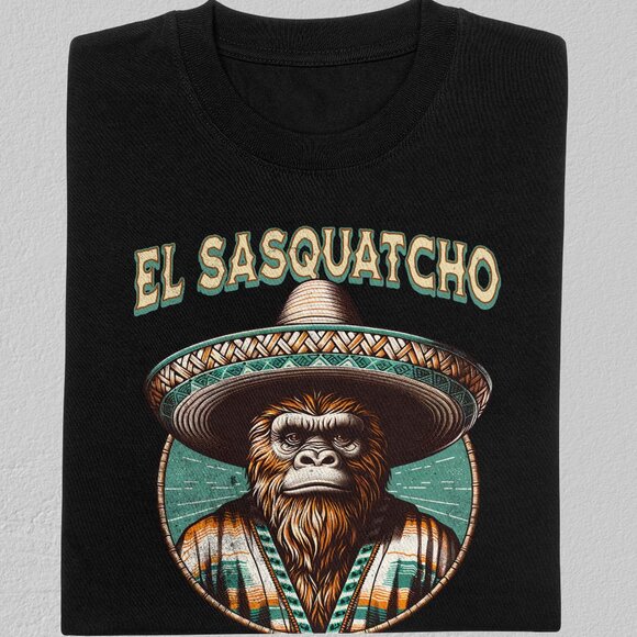El Sasquatcho Mexican Bigfoot T-shirt Black - Picture 2 of 4